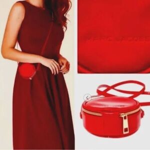 SALE! ♥️ MARC JACOBS Mini Crossbody Round Circle Canteen Bag 4" Red Patent ♥️
